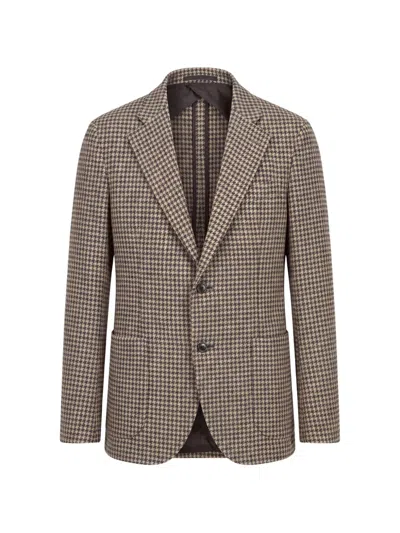 Slowear Houndstooth-pattern Single-breasted Blazer In Green