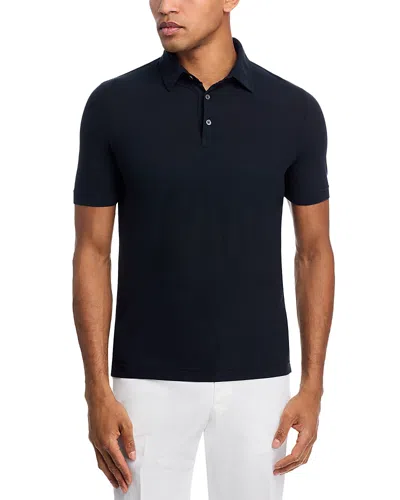Slowear Ice Cotton Short Sleeve Polo Shirt In Black