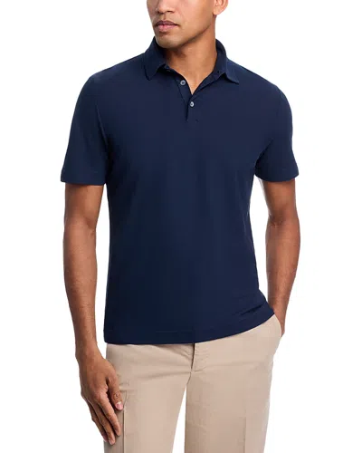 Slowear Ice Cotton Short Sleeve Polo Shirt In Blue