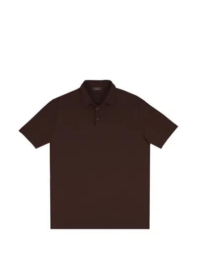 Slowear Ice Short-sleeve Polo Shirt In Brown