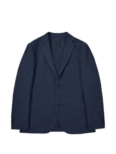 Slowear Incotex Notched-lapels Blazer In Blue
