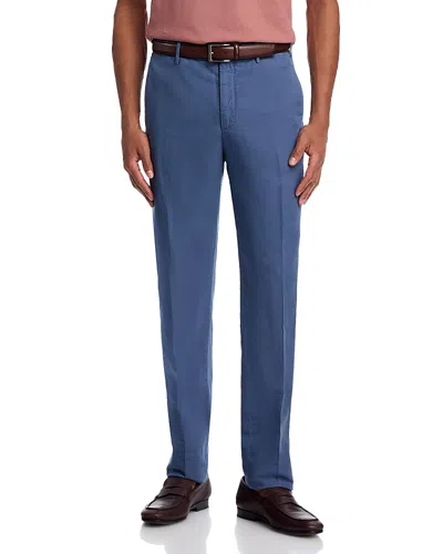 Slowear Incotex Regular Fit Linen & Cotton Garment-dyed Chinolino Pants In Blue