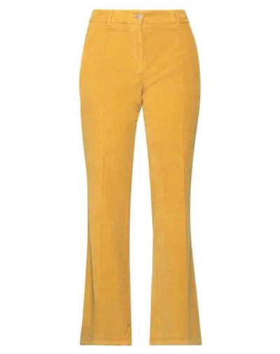 Slowear Incotex Woman Pants Mustard Size 8 Cotton, Elastane In Yellow
