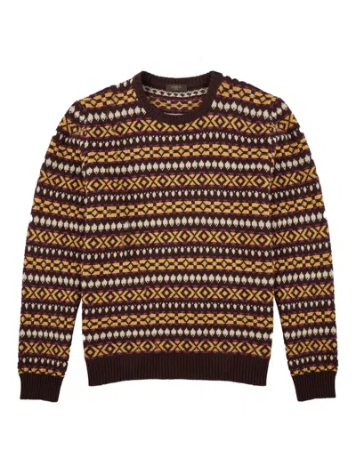 Slowear Jacquard Wool Jumper In Brown