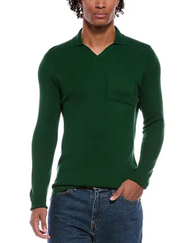 Slowear Knit Polo Shirt In Green