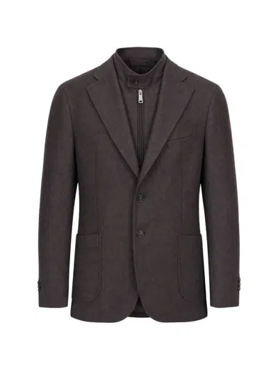 Slowear Layered Single-breasted Blazer In Brown