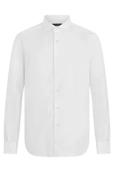 Slowear Lightweight Cotton Long-sleeve Dress Shirt In White