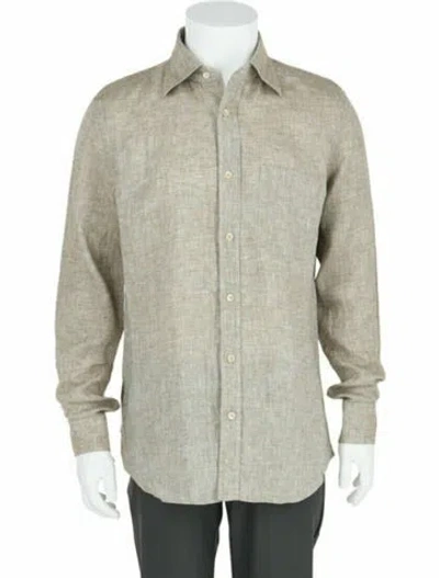 Pre-owned Slowear Linen Button-up Top W/ Tags In Brown