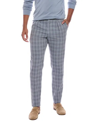 Slowear Linen-blend Single Pleat Regular Fit Pant In Blue