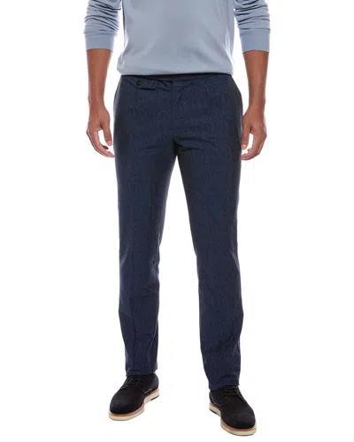Slowear Linen-blend Single Pleat Regular Fit Pant In Blue