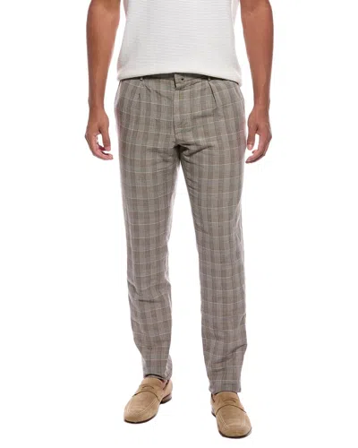 Slowear Glanshirt Linen-blend Single Pleat Regular Fit Pant In Multi