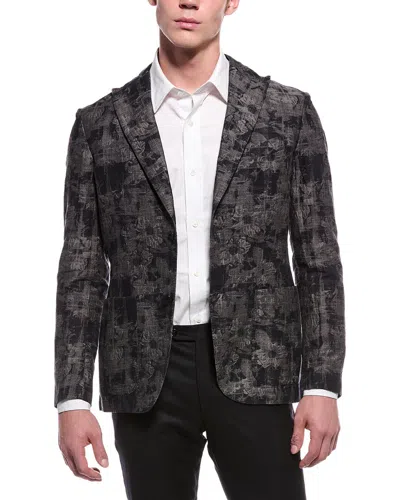 Slowear Linen-blend Sportscoat In Black