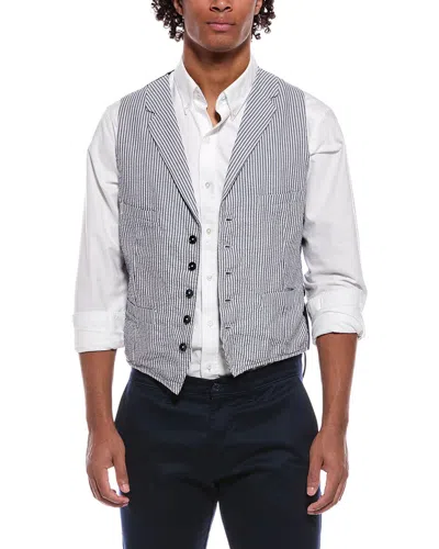 Slowear Incotex Linen-blend Sportscoat Vest In Gray