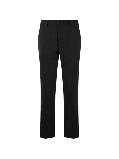 Slowear Logo-patch Straight-leg Trousers In Black