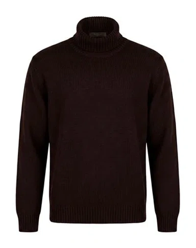 Slowear Man Turtleneck Brown Size 46 Virgin Wool, Polyamide