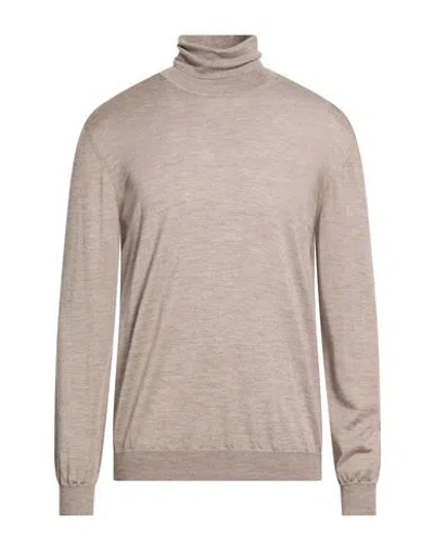 Slowear Man Turtleneck Grey Size 44 Cashmere, Silk In Brown