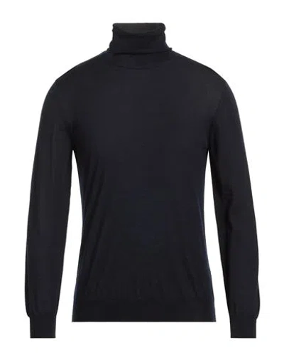 Slowear Man Turtleneck Midnight Blue Size 38 Cashmere, Silk In Multi
