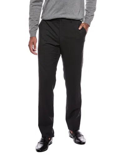 Slowear Matty Wool Flat Front Trouser In Black