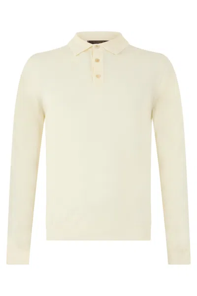 Slowear Men's Long-sleeve Wool Polo Sweater In Neutral