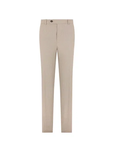 Slowear Micro-patterned Slim-fit Trousers In Neutral