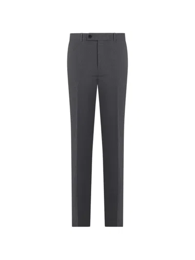 Slowear Micro-patterned Tailored Trousers In Gray