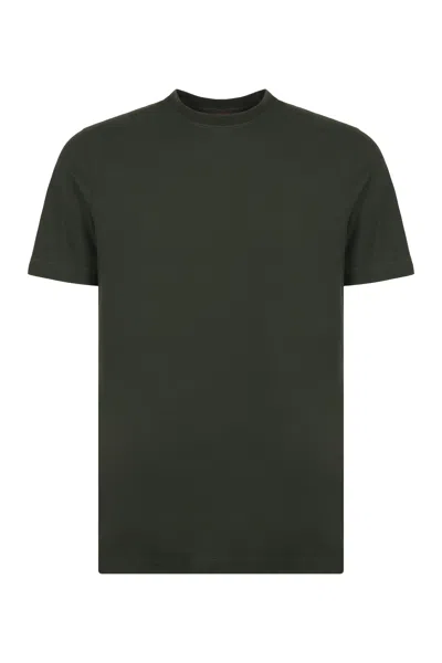 Slowear Minimalist Crew Neck Cotton T-shirt For Men In Transparent