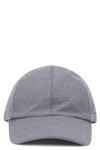 Slowear Modern Wool Cap With Curved Visor And Adjustable Back In Grey