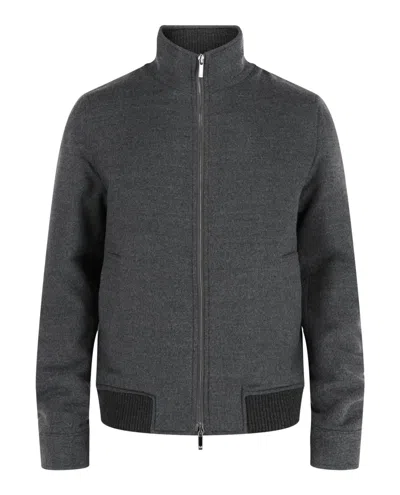 Slowear Montedoro Felt Bomber Jacket In Gray