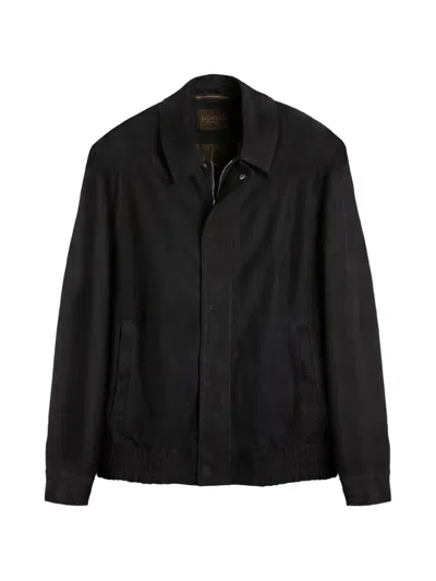 Slowear Montedoro Suede Bomber Jacket In Black