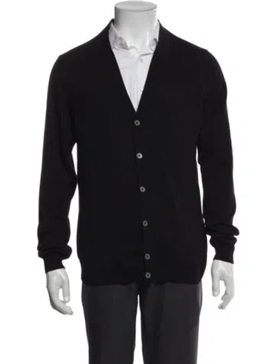 Pre-owned Slowear Open Front Long Sleeve Cardigan In Black