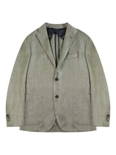 Slowear Patch-pocket Wool Blend Blazer In Green
