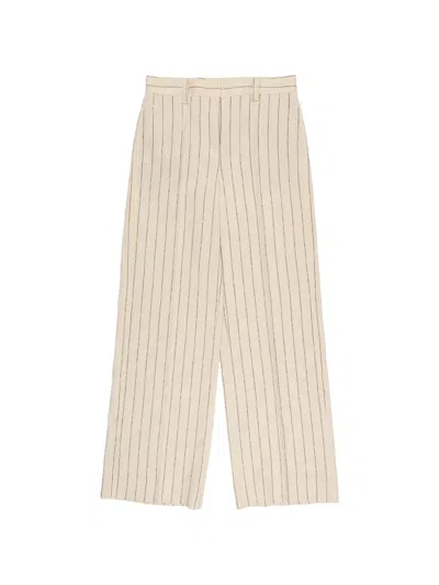 Slowear Pinstripe Trousers In Neutral