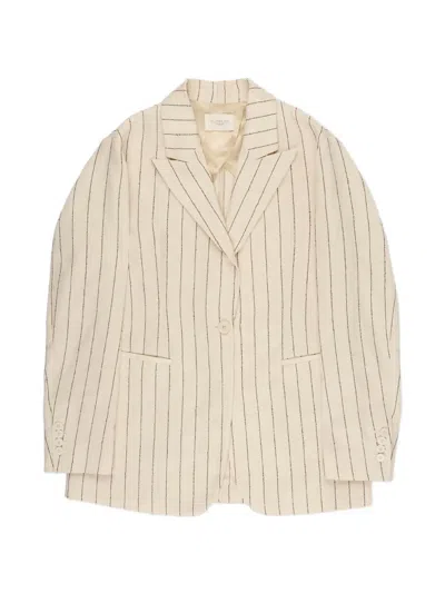 Slowear Pinstripe-pattern Notched-lapels Blazer In Neutral