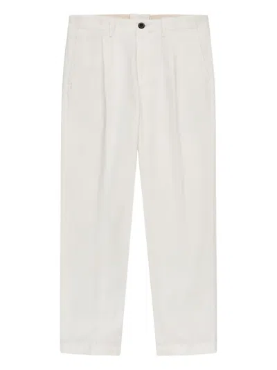 Slowear Pleat Cotton Trousers In White