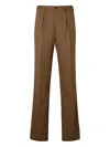 Slowear Pleated Cotton-blend Trousers In Brown