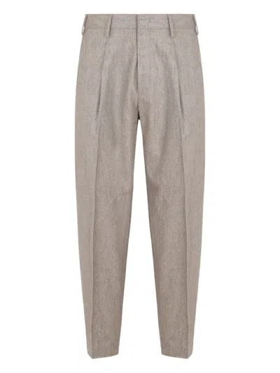 SLOWEAR PLEATED COTTON-BLEND TROUSERS