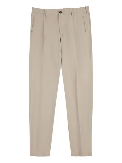 Slowear Pleated Cotton Trousers In Neutral