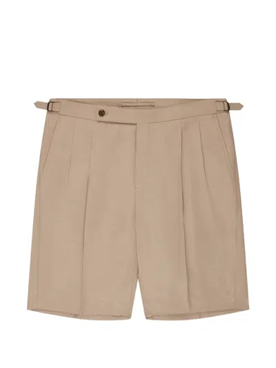 Slowear Pleated Extended-waistband Shorts In Brown