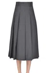 Slowear Pleated Skirt In Gray
