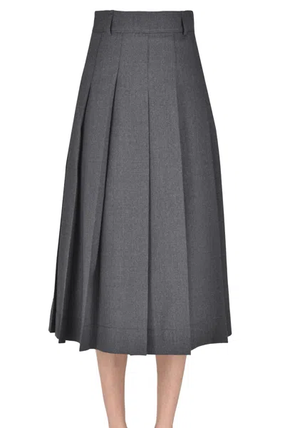 Slowear Pleated Skirt In Gray