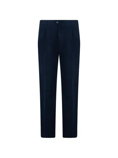 Slowear Pleated Straight-leg Trousers In Blue