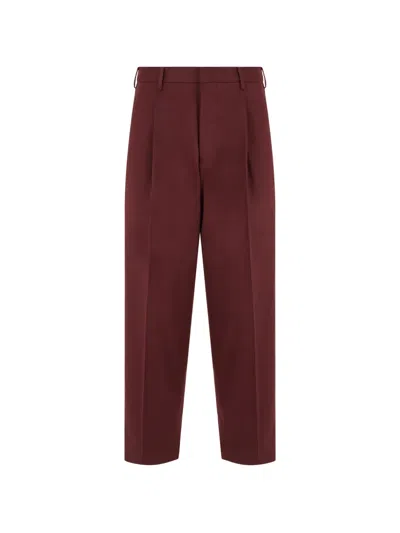 Slowear Pleated Straight-leg Trousers In Red