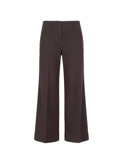 Slowear Pressed-crease Wide-leg Trousers In Brown
