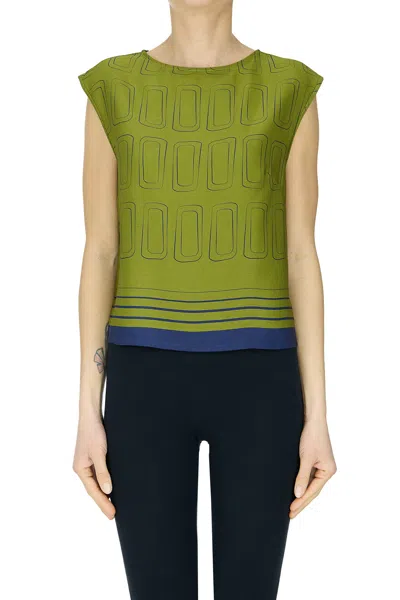 Slowear Printed Boxy Top In Green