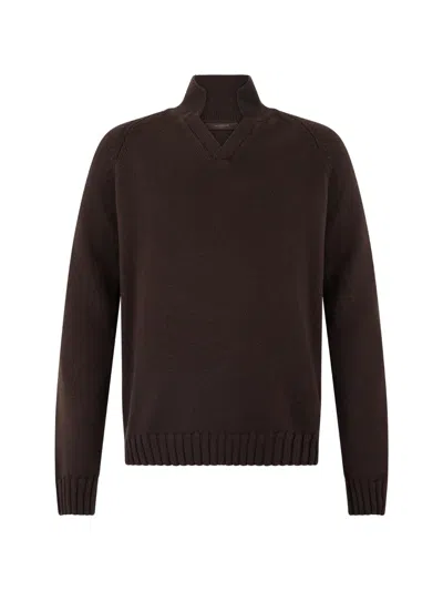 Slowear Raglan-sleeve High-neck Sweater In Brown