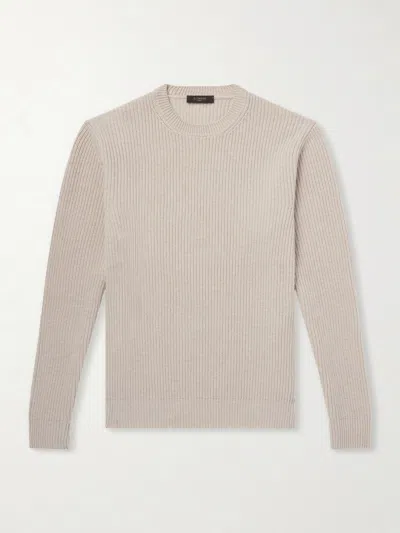 Slowear Ribbed Cashmere Sweater In Neutral