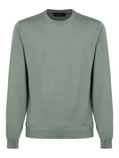 Slowear Ribbed Fine-knit Sweater In Green