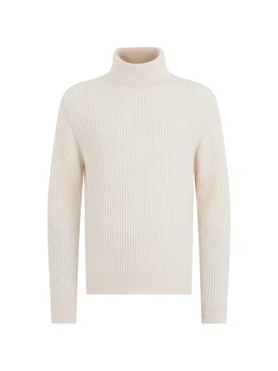 Slowear Ribbed-knit Roll-neck Sweater In Black