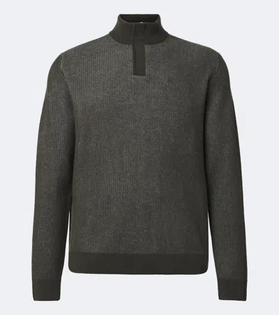 Slowear Ribbed-knit Virgin Wool Half-zip Sweater In Black
