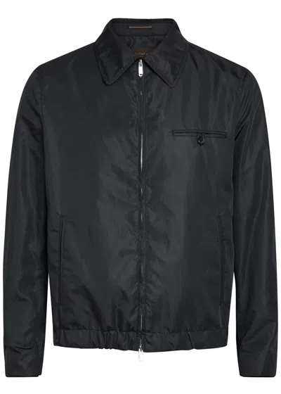 Slowear Zip-fastening Bomber Jacket In Black